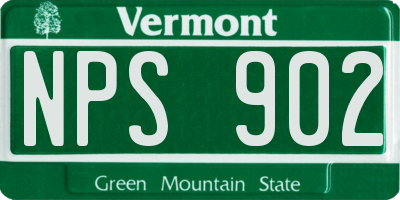 VT license plate NPS902