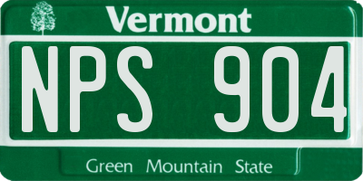 VT license plate NPS904