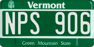 VT license plate NPS906