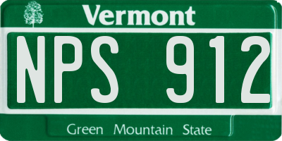 VT license plate NPS912
