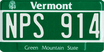VT license plate NPS914