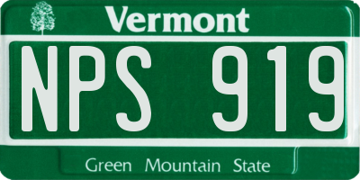 VT license plate NPS919