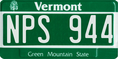 VT license plate NPS944