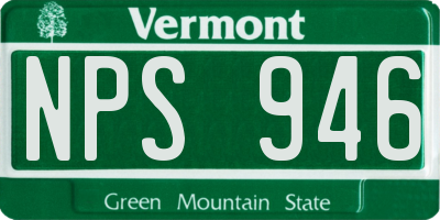 VT license plate NPS946