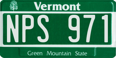VT license plate NPS971