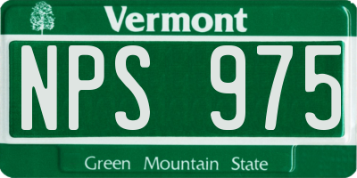 VT license plate NPS975