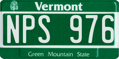 VT license plate NPS976