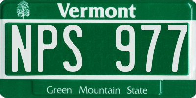 VT license plate NPS977