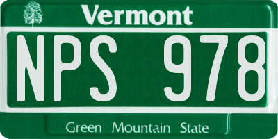 VT license plate NPS978