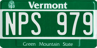 VT license plate NPS979