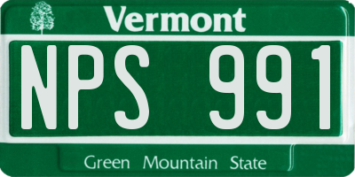 VT license plate NPS991