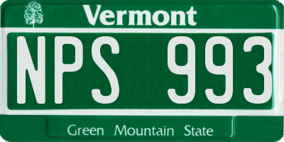 VT license plate NPS993