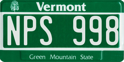 VT license plate NPS998