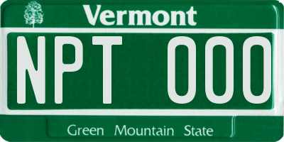 VT license plate NPT000