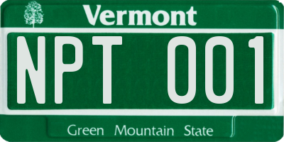 VT license plate NPT001