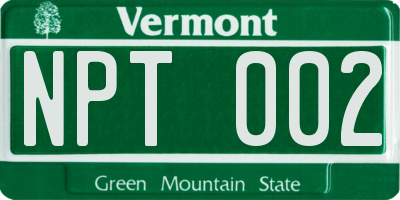 VT license plate NPT002