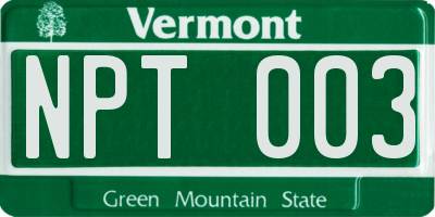 VT license plate NPT003