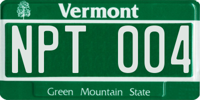 VT license plate NPT004