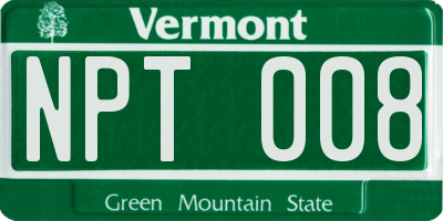 VT license plate NPT008