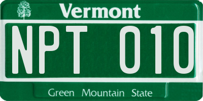 VT license plate NPT010