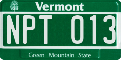 VT license plate NPT013