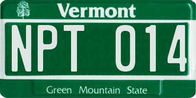 VT license plate NPT014
