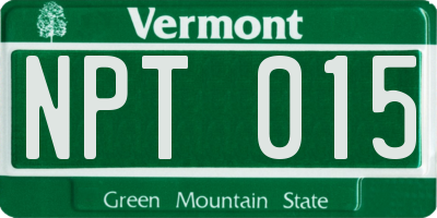 VT license plate NPT015