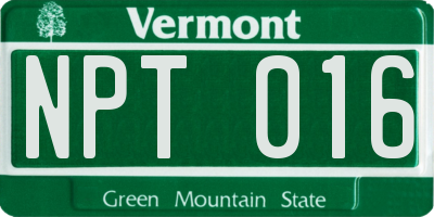 VT license plate NPT016