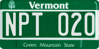 VT license plate NPT020