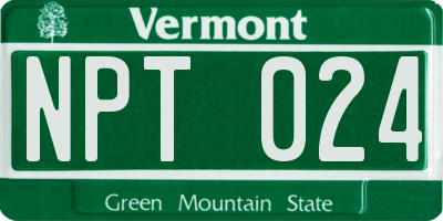 VT license plate NPT024
