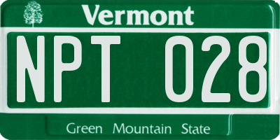 VT license plate NPT028