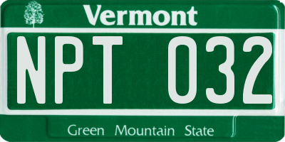 VT license plate NPT032