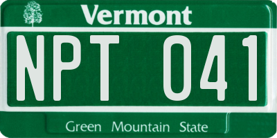 VT license plate NPT041