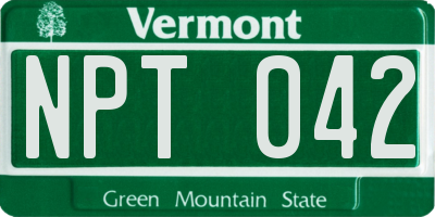 VT license plate NPT042