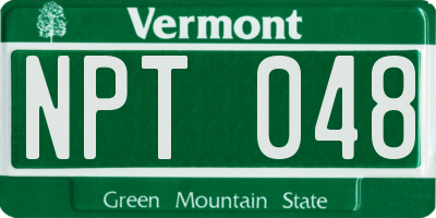 VT license plate NPT048