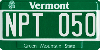 VT license plate NPT050