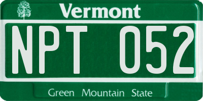 VT license plate NPT052