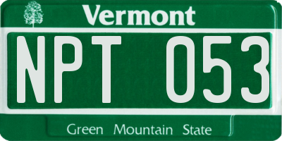VT license plate NPT053