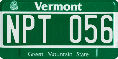 VT license plate NPT056