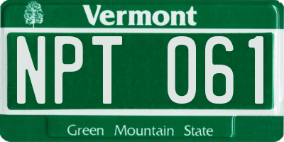 VT license plate NPT061