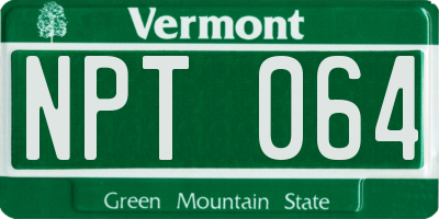 VT license plate NPT064