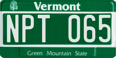 VT license plate NPT065
