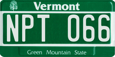 VT license plate NPT066