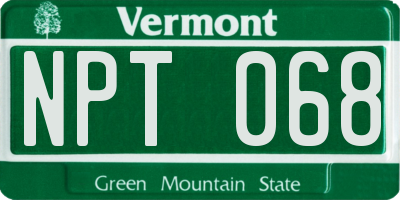 VT license plate NPT068