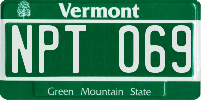 VT license plate NPT069