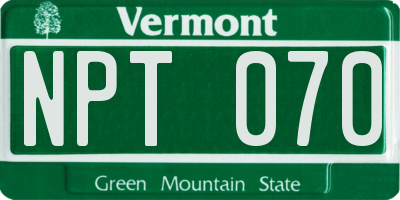VT license plate NPT070