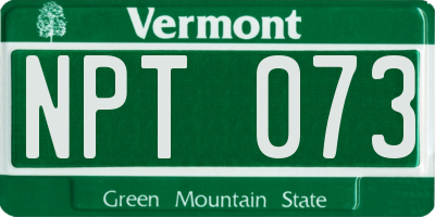 VT license plate NPT073