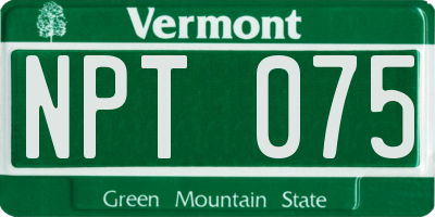 VT license plate NPT075
