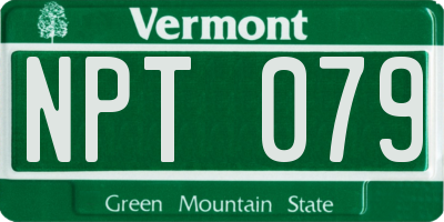 VT license plate NPT079