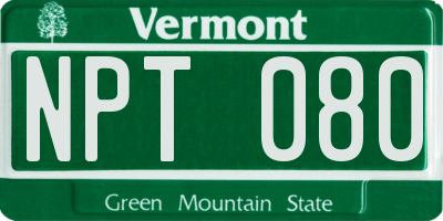 VT license plate NPT080